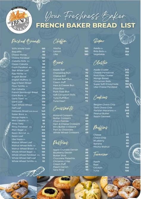 bread rolls taytay|French Baker Menu .